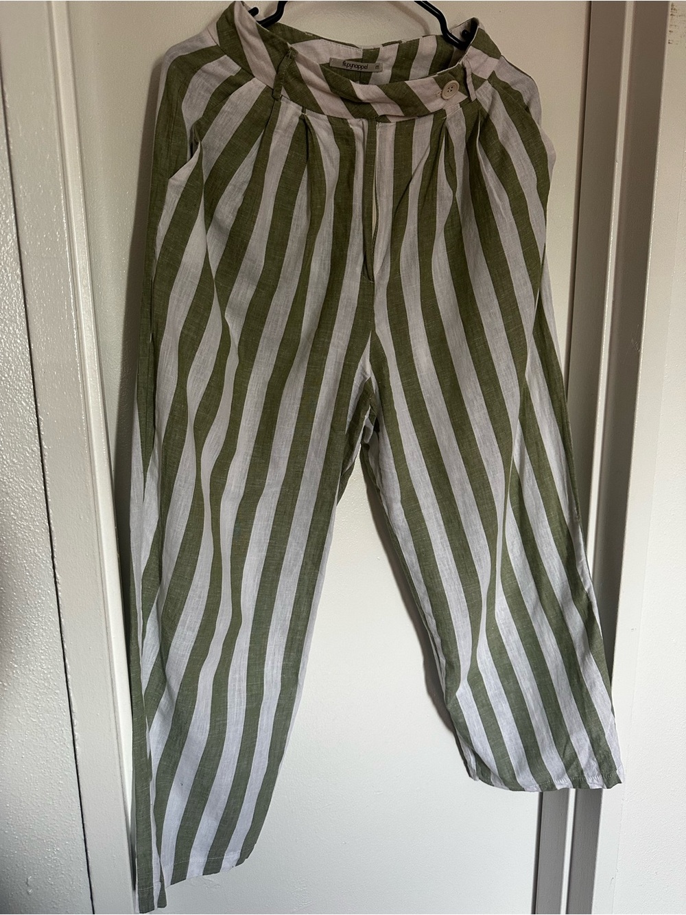 Striped Linen Blend Pants